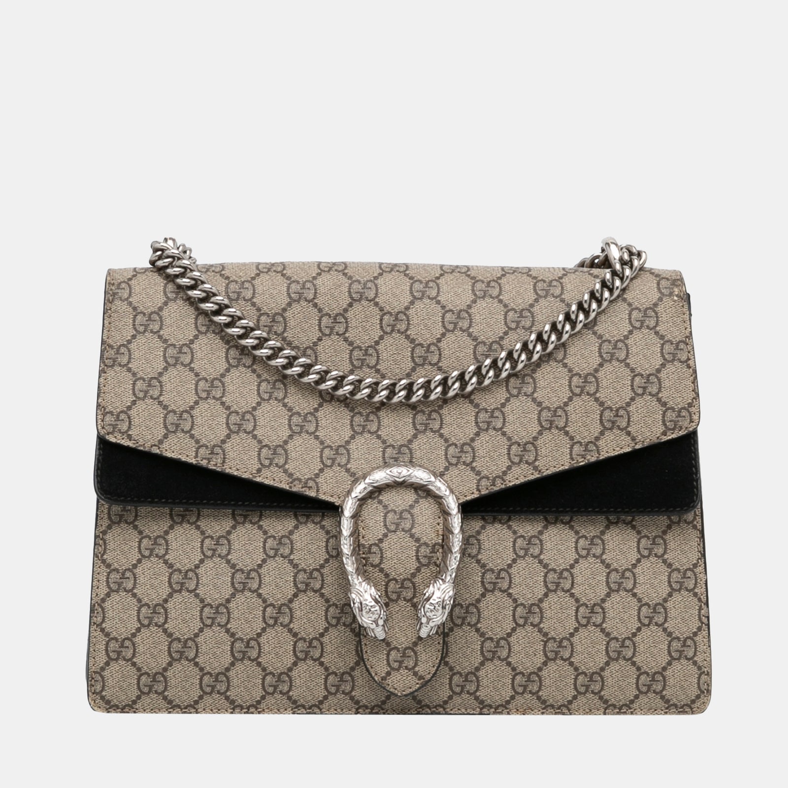 Gucci Beige/Brown Medium GG Supreme Dionysus Shoulder Bag