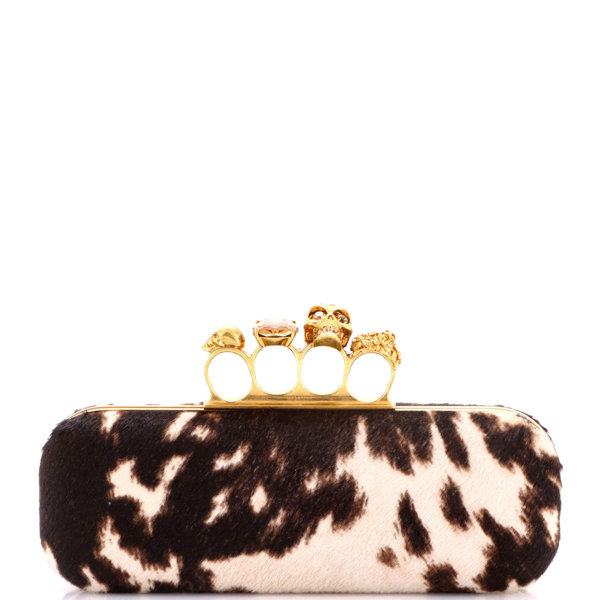 Alexander Mcqueen Knuckle Box Clutch Pony Hair Long