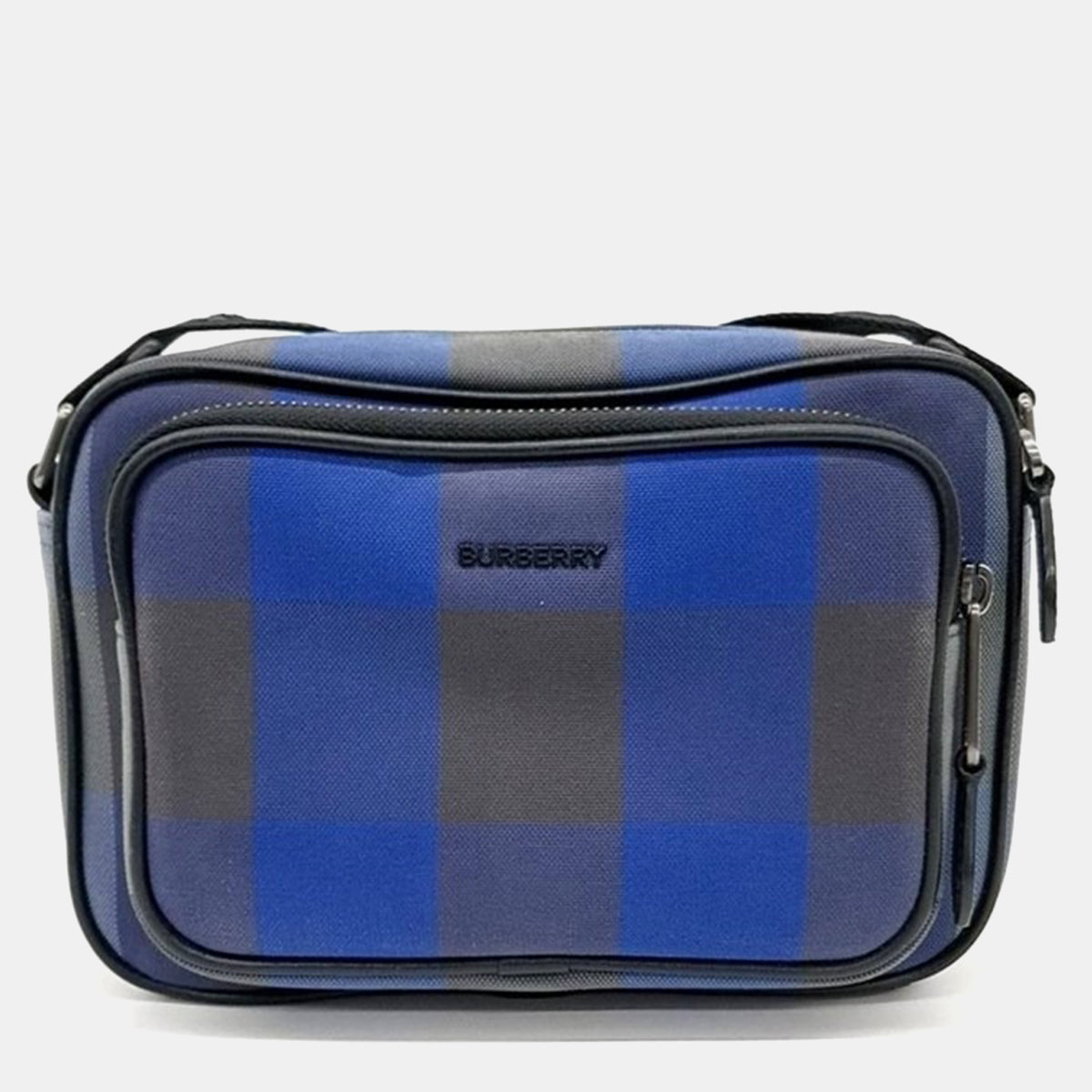 Burberry Blue Canvas Paddy Check Crossbody Bag