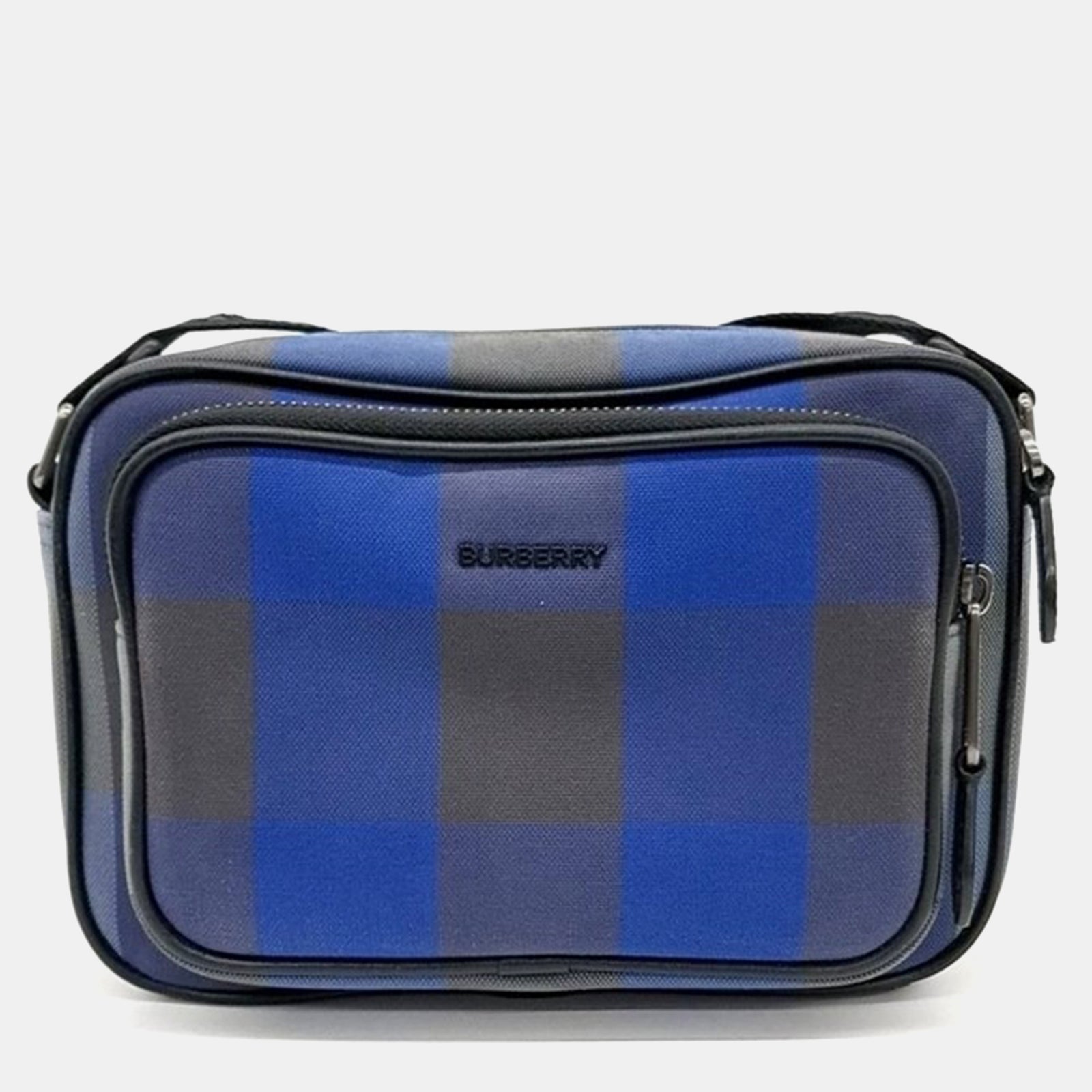 Burberry Blue Canvas Paddy Check Crossbody Bag