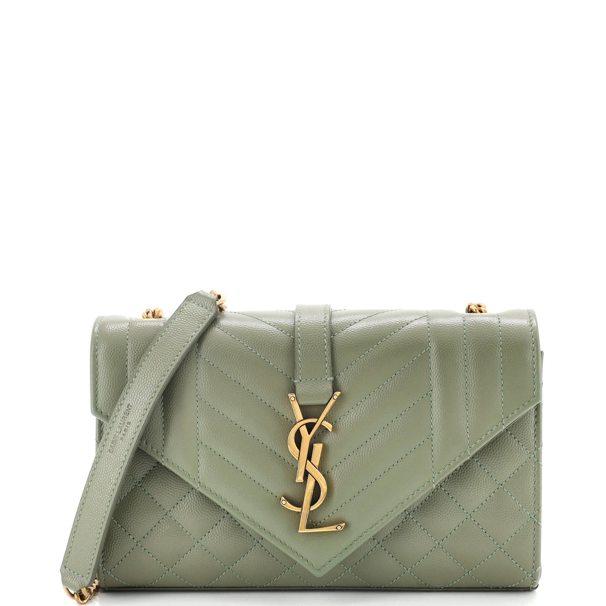 Saint Laurent Classic Monogram Envelope Satchel Mixed Matelasse Leather Small