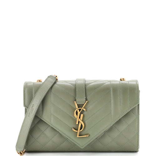 Classic Monogram Envelope Satchel Mixed Matelasse Leather Small