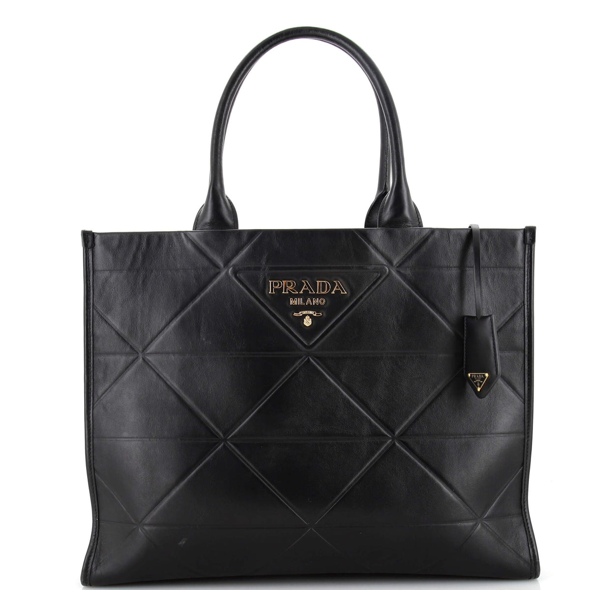Prada PRADA Symbole Shopper Tote Embossed Leather Medium