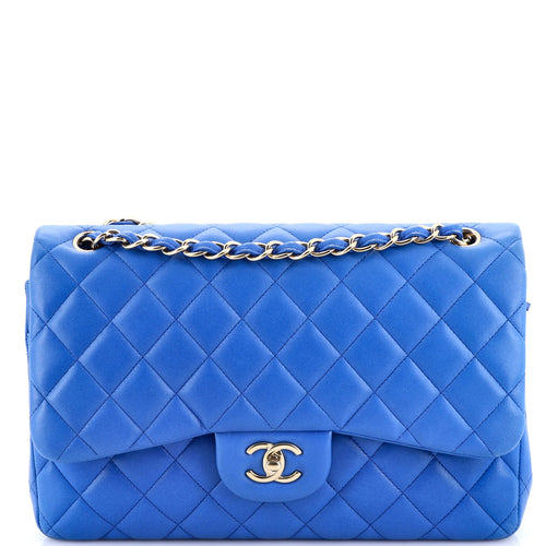 CHANEL Classic Double Flap Bag Quilted Lambskin Jumbo