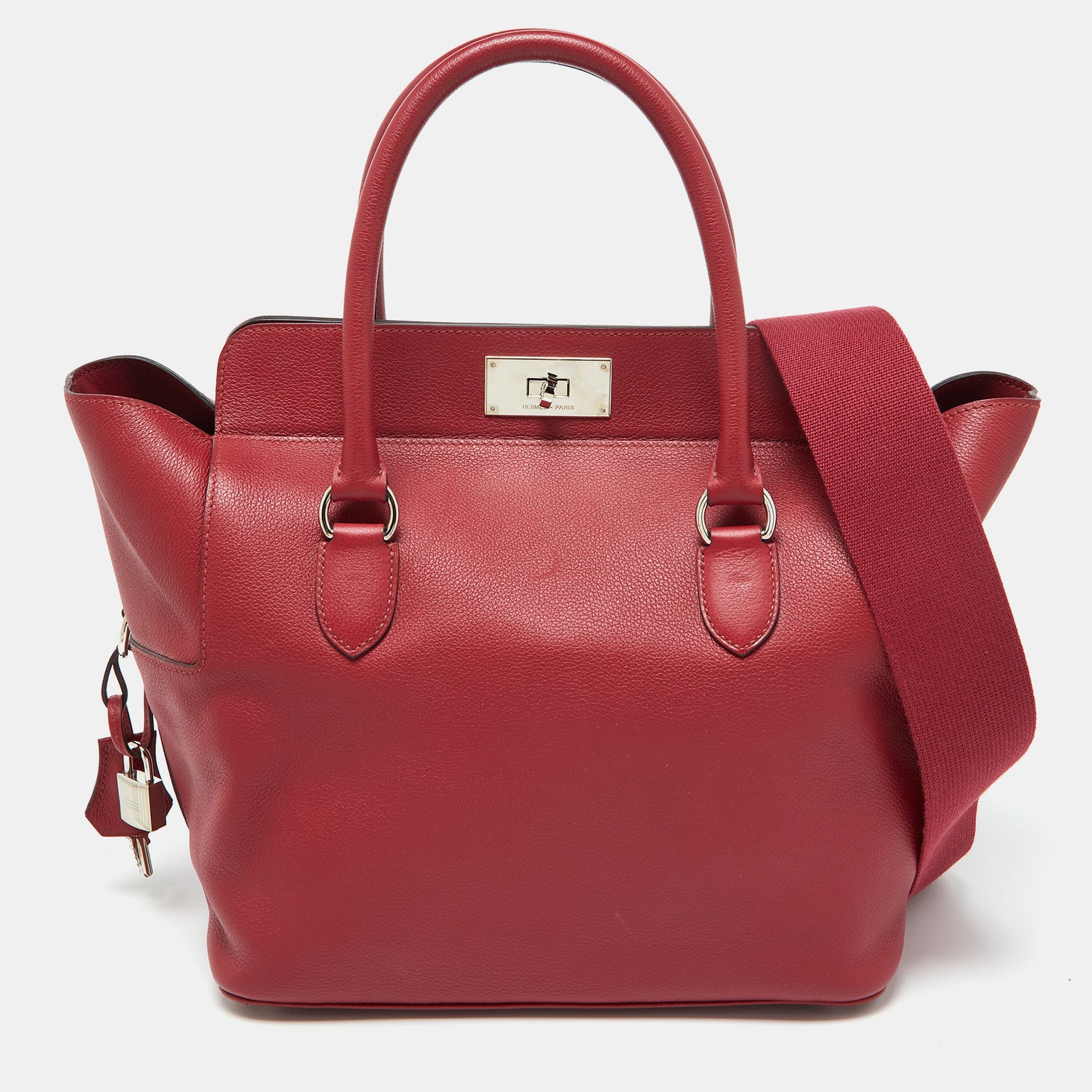 Herm?s Sac Hermès Ruby Ever Color en cuir palladié Toolbox 26