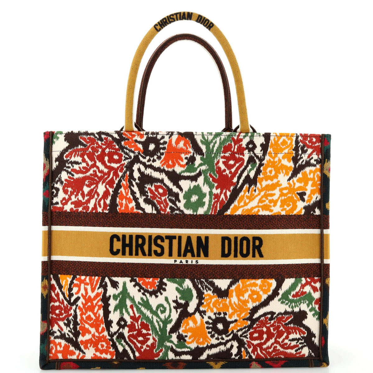 Christian Dior Book Tote Embroidered Canvas Large
