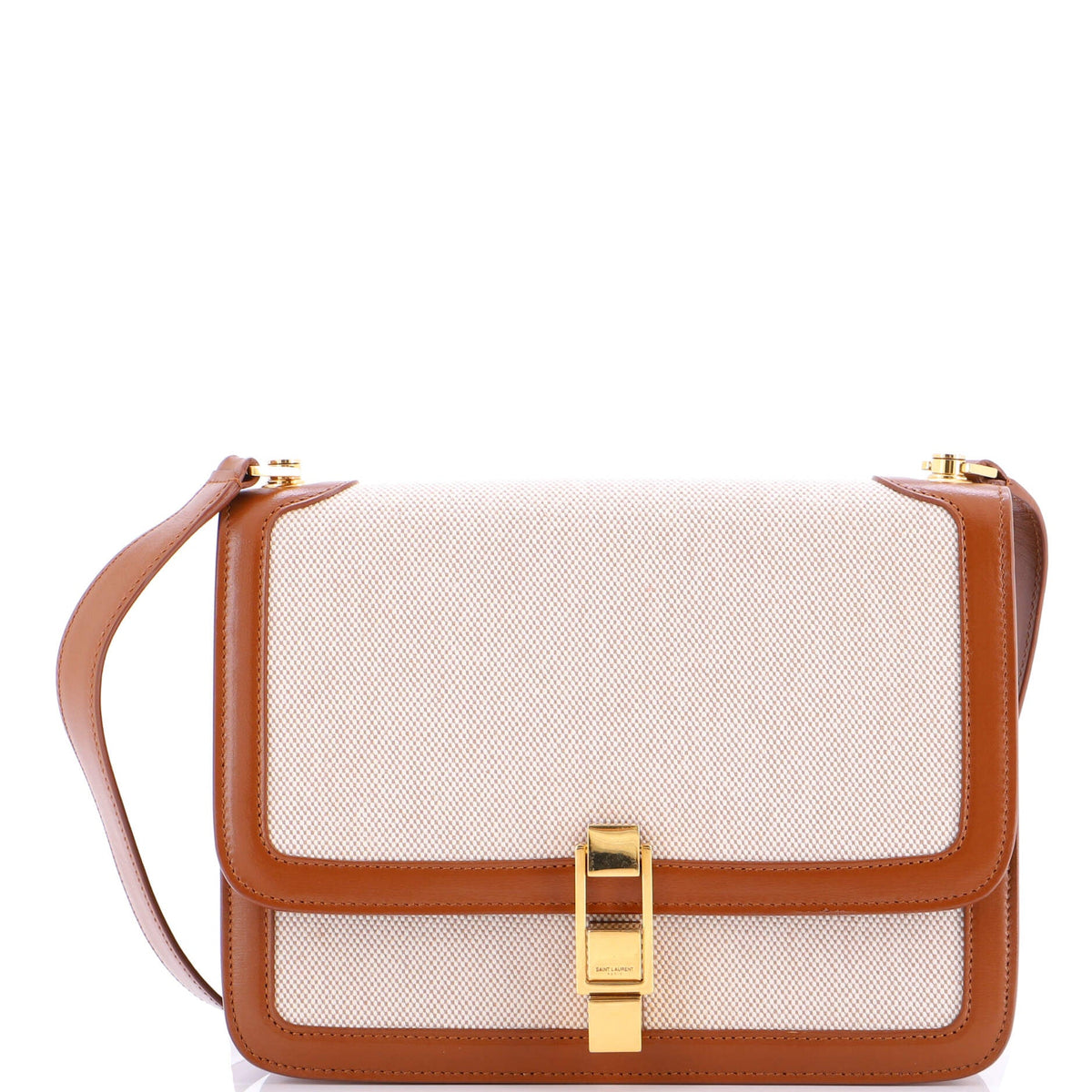 Saint Laurent Carre Satchel Canvas with Leather Medium