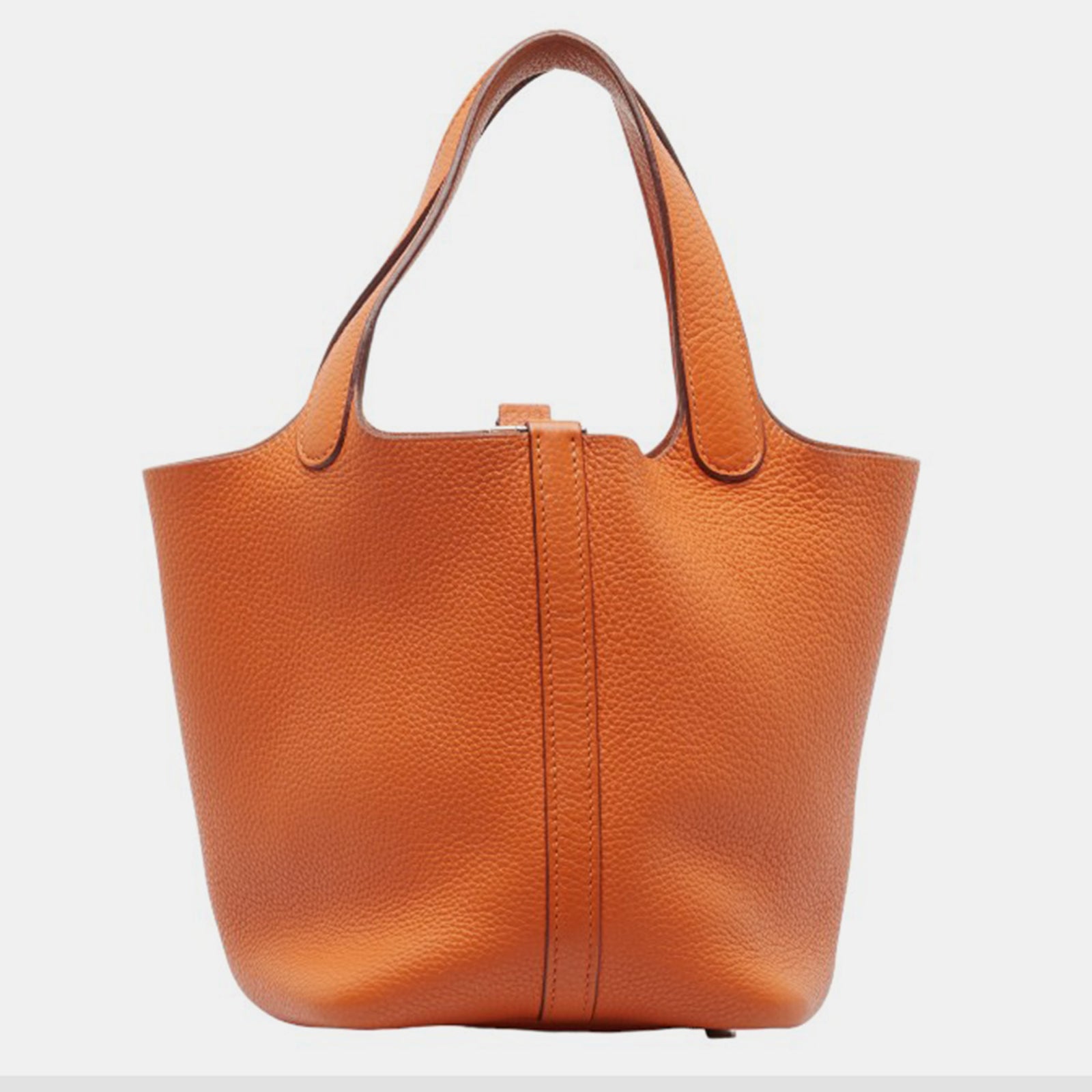 Herm?s Orange Clemence Leather Picotin 18 Bag