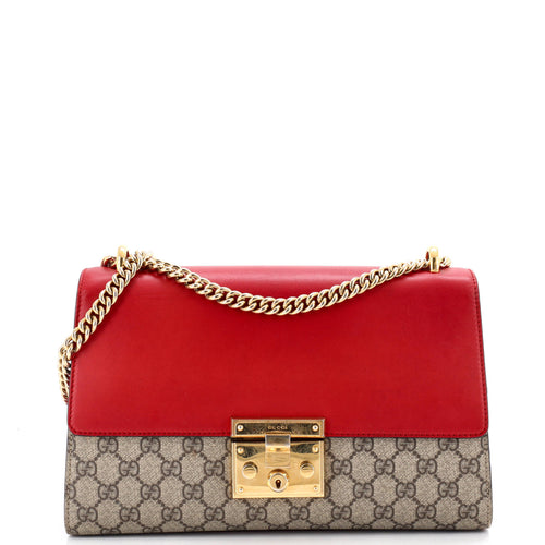 GUCCI Padlock Shoulder Bag GG Coated Canvas and Leather Medium