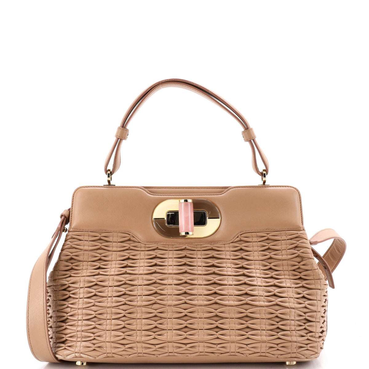 Bvlgari BVLGARI Isabella Rossellini Bag Ruched Leather Medium