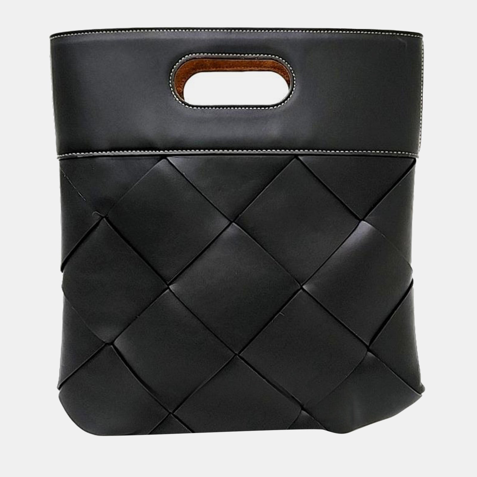 Bottega Veneta Black Leather Small Slip Tote Bag