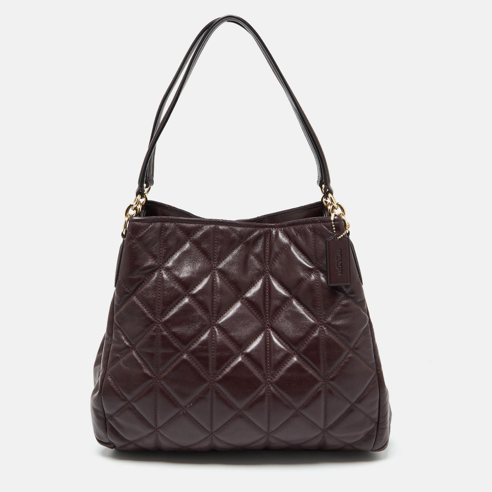 Coach Burgundy Quilted Leather Phoebe Madison Shoulder Bag