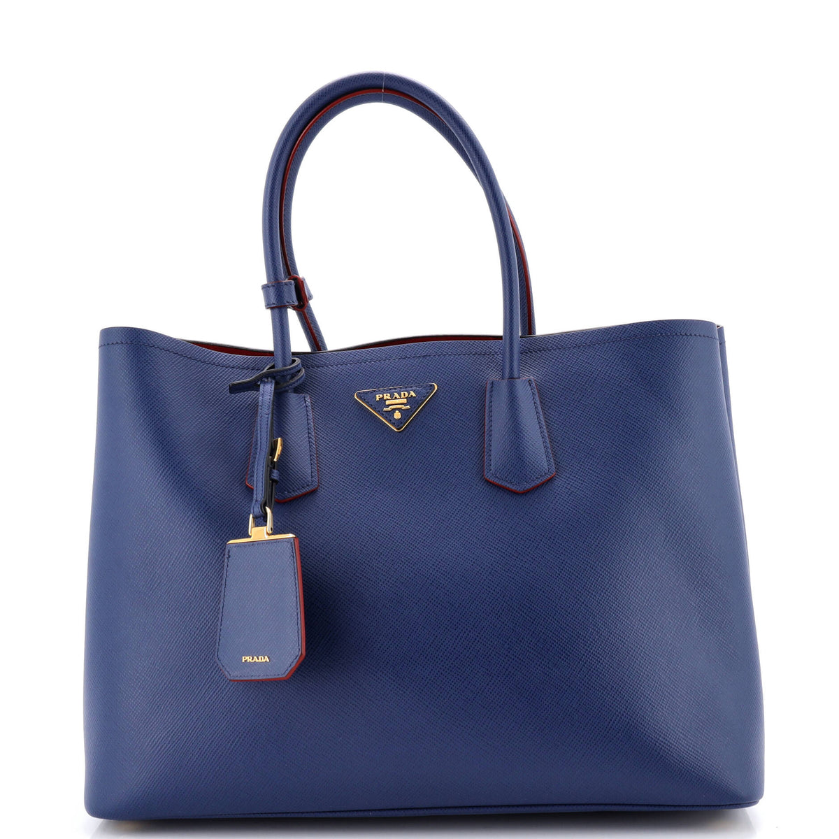 Prada PRADA Cuir Double Tote Saffiano Leather Medium