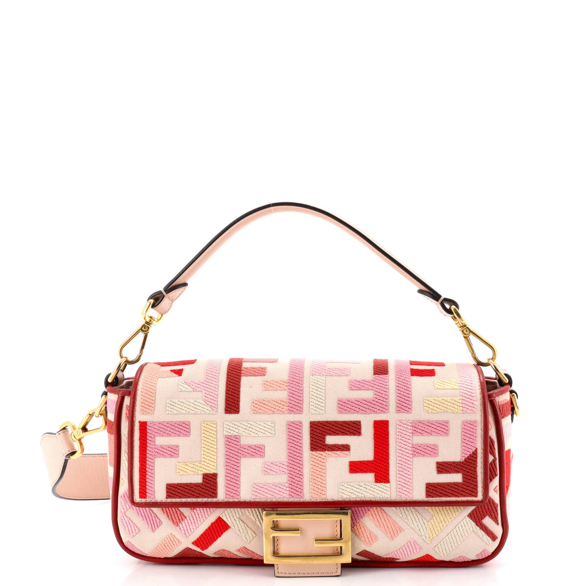 Fendi FENDI Baguette NM Bag Zucca Embroidered Canvas Medium