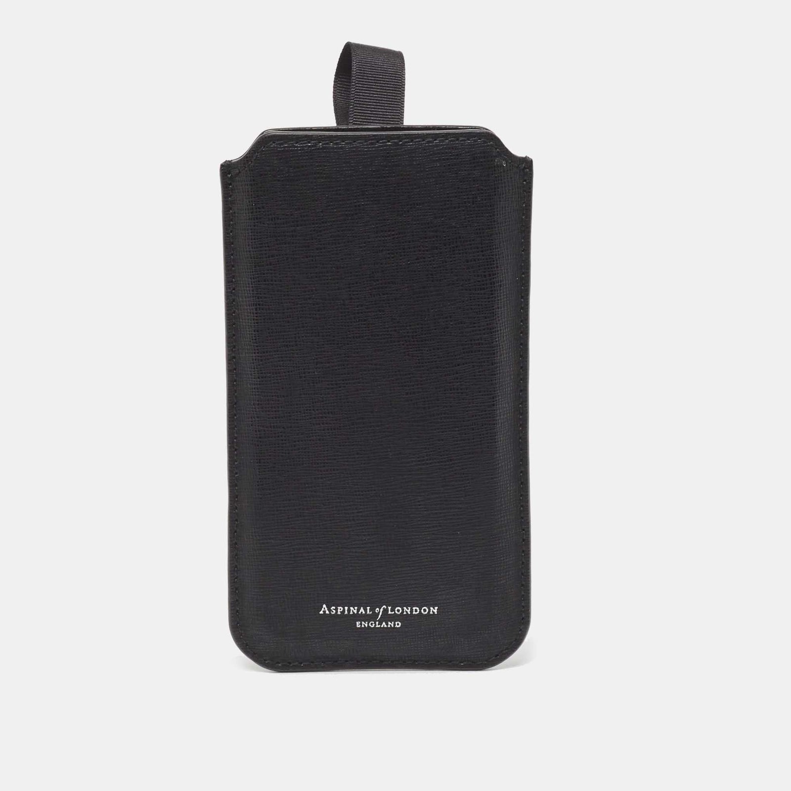 Aspinal Of London Black Leather Phone Case