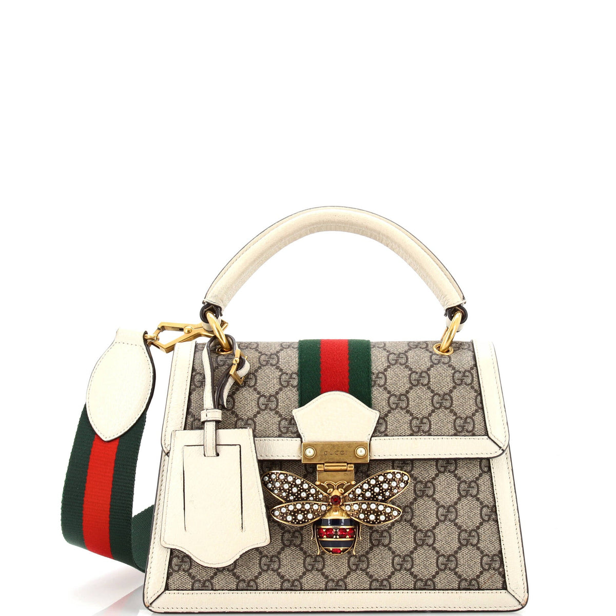 Gucci GUCCI Queen Margaret Top Handle Bag GG Coated Canvas Small