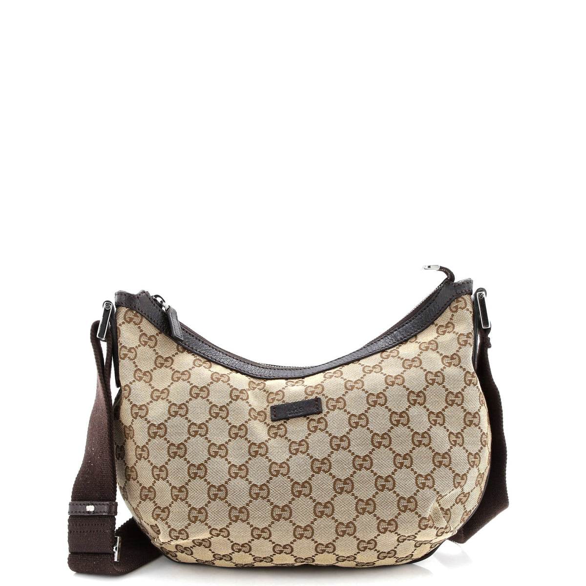 Gucci GUCCI Saddle Zip Messenger Bag GG Canvas with Leather Medium