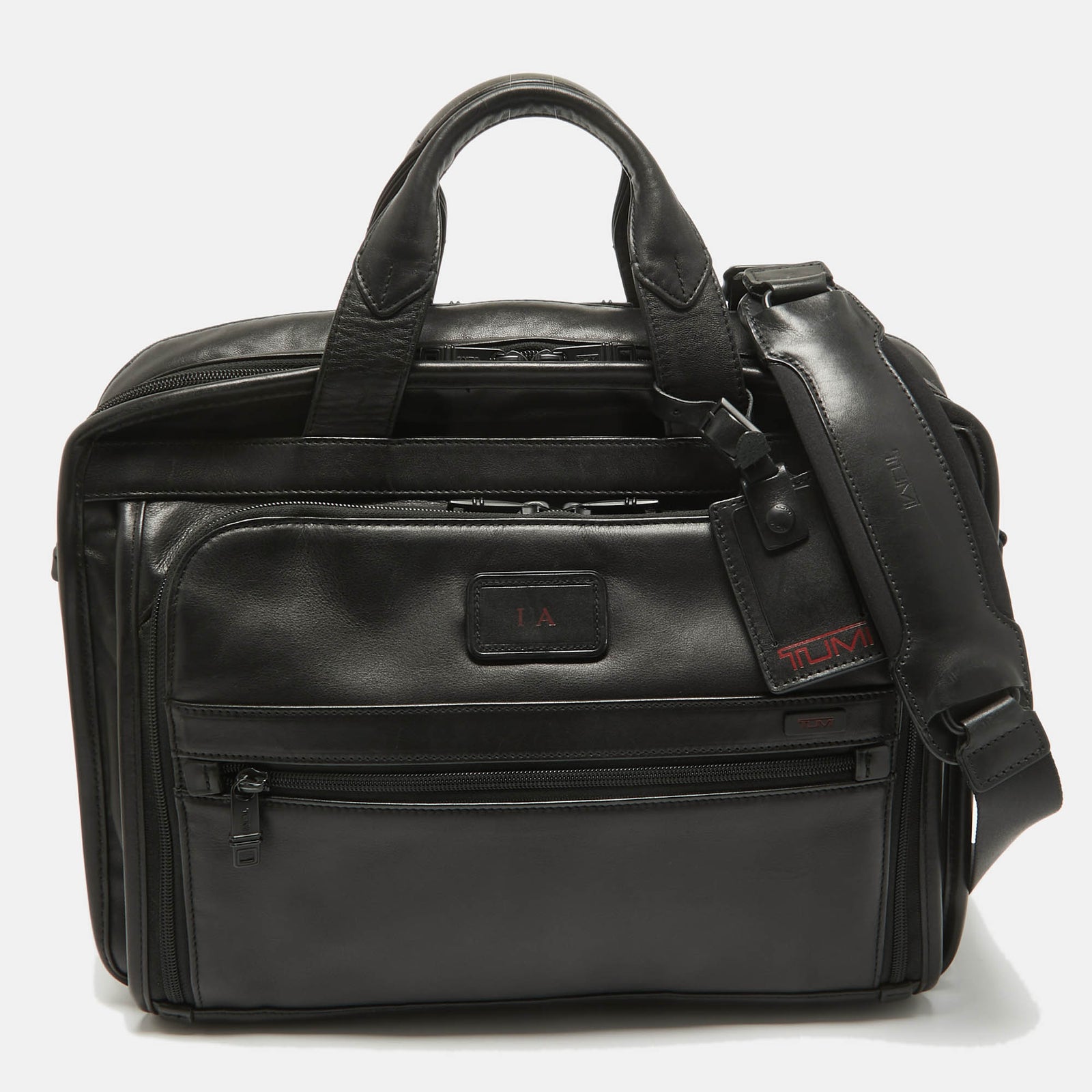 Tumi Black Leather Alpha 2 Briefcase