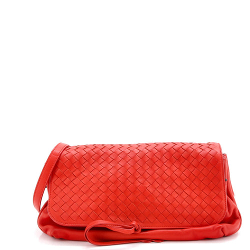 Accordion Flap Messenger Leather with Intrecciato Medium