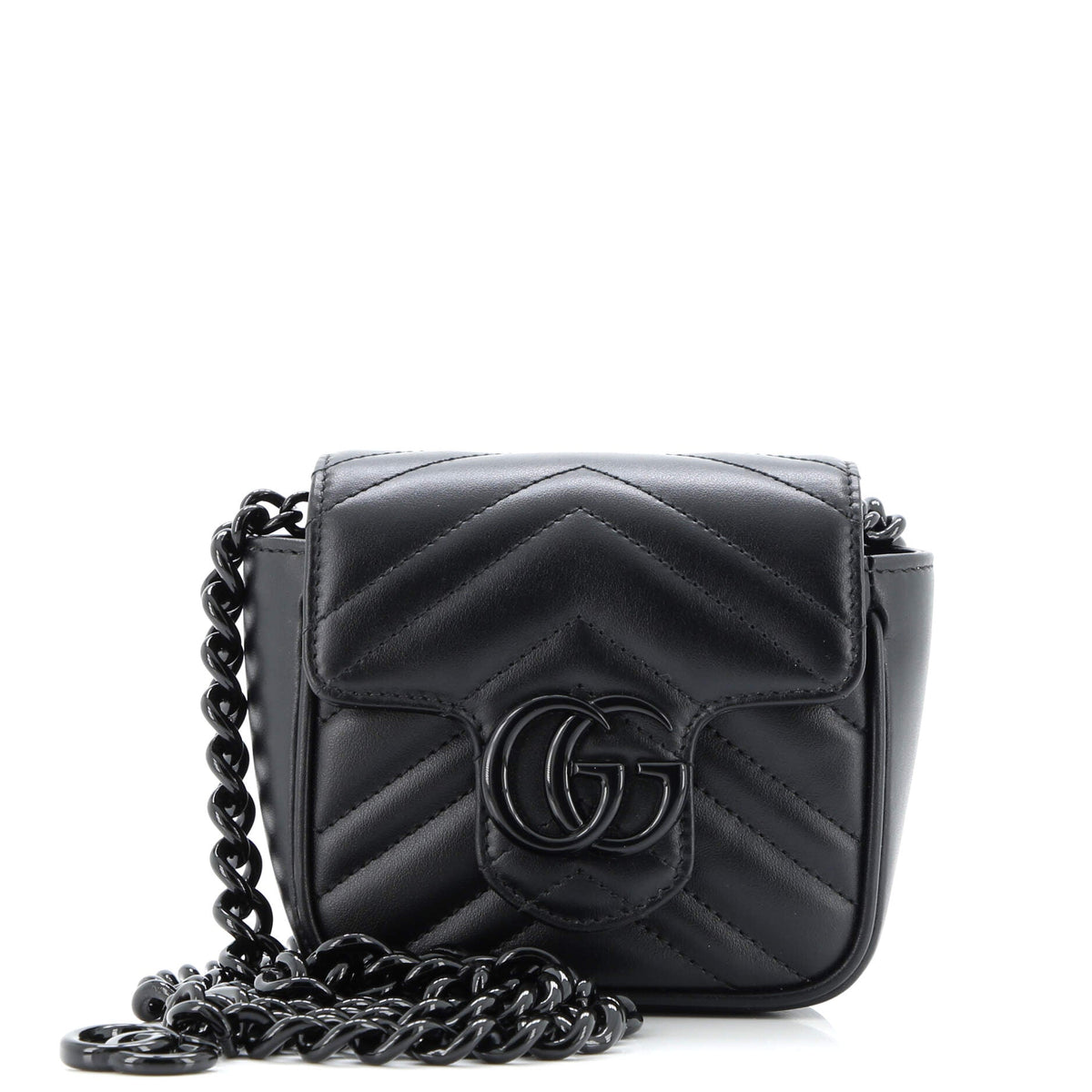 Gucci GUCCI GG Marmont Flap Belt Bag Matelasse Leather Mini