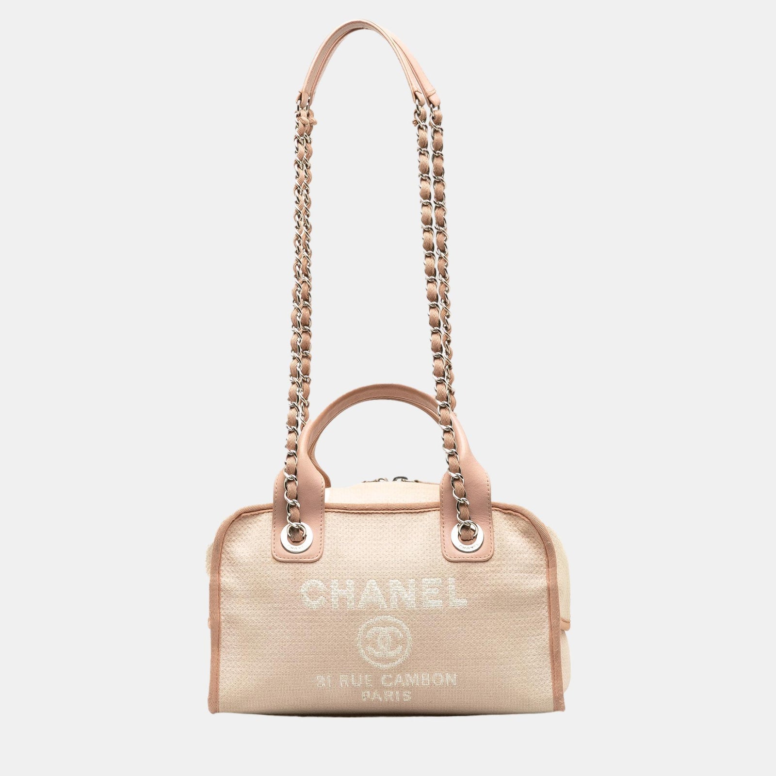 Chanel Pink Small Deauville Bowling Satchel