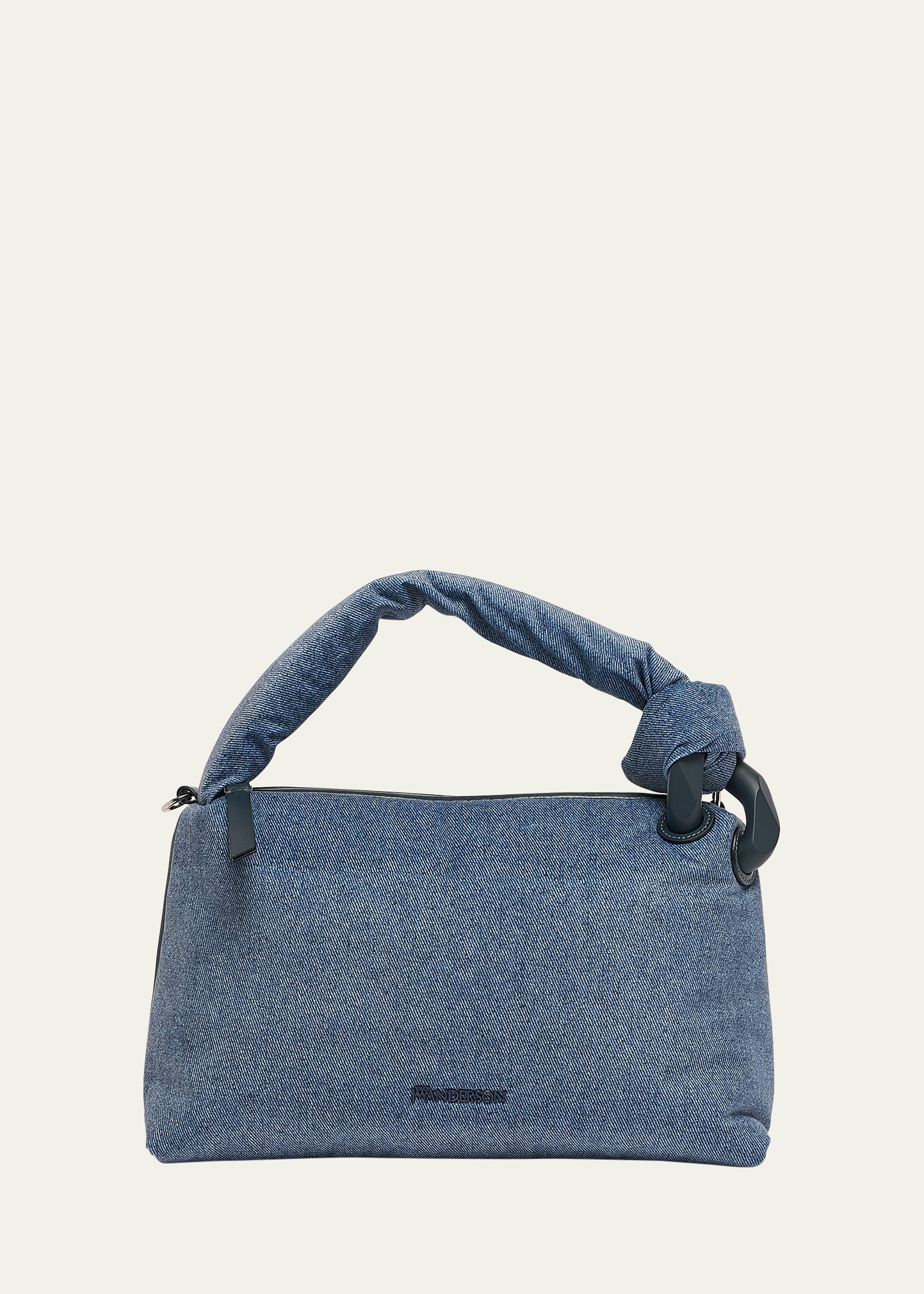 Jw Anderson Corner Puffy Denim-Print Shoulder Bag