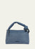 Corner Puffy Denim-Print Shoulder Bag