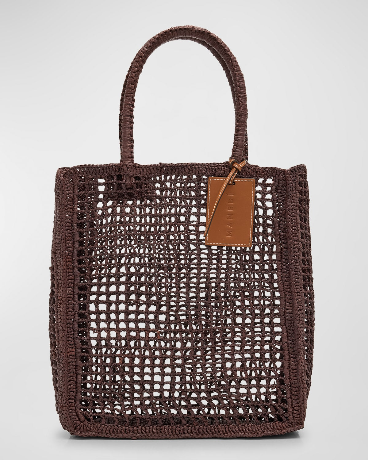 Manebi Net Raffia Tote Bag