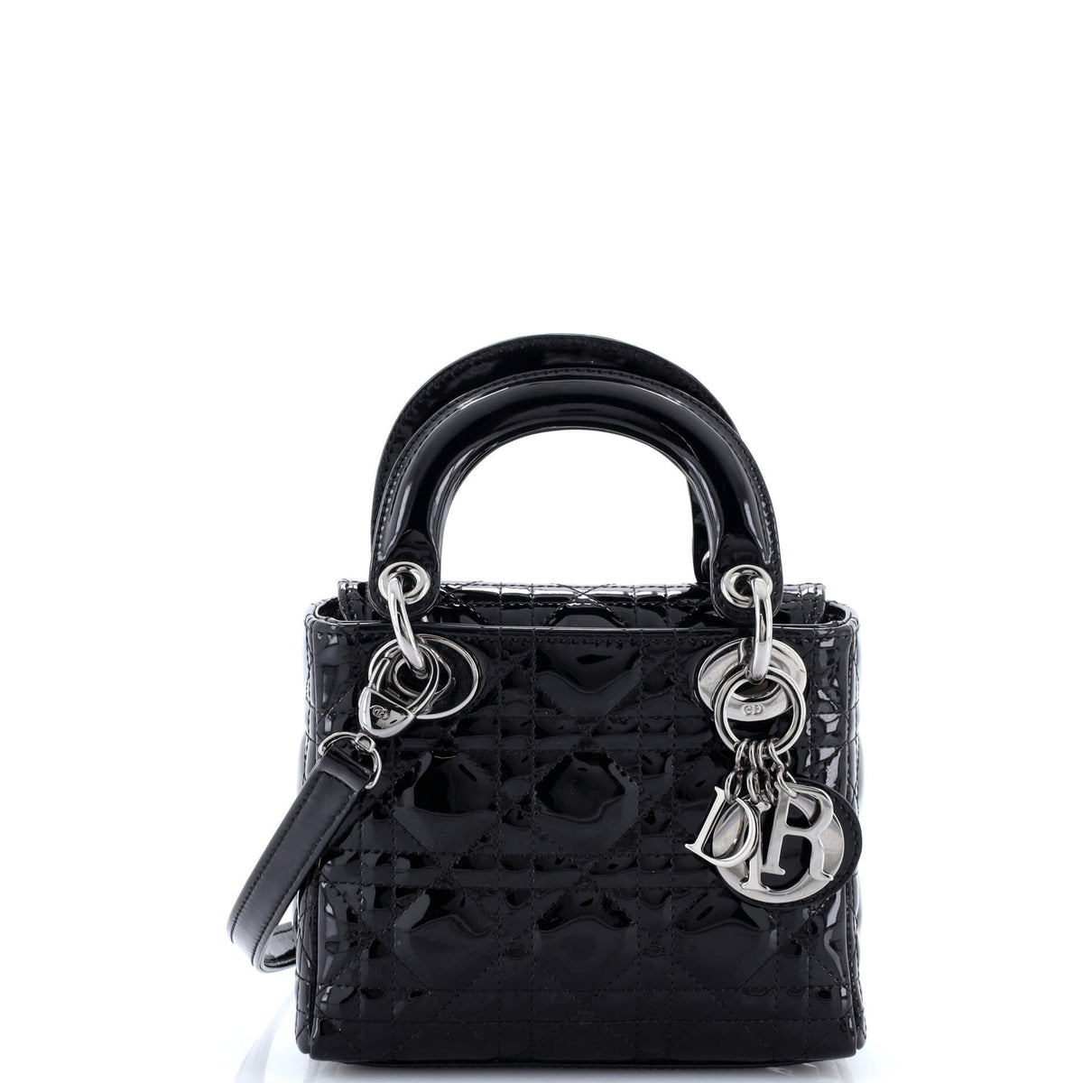 Christian Dior Lady Dior Bag Cannage Quilt Patent Mini