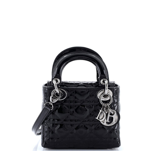 Lady Dior Bag Cannage Quilt Patent Mini