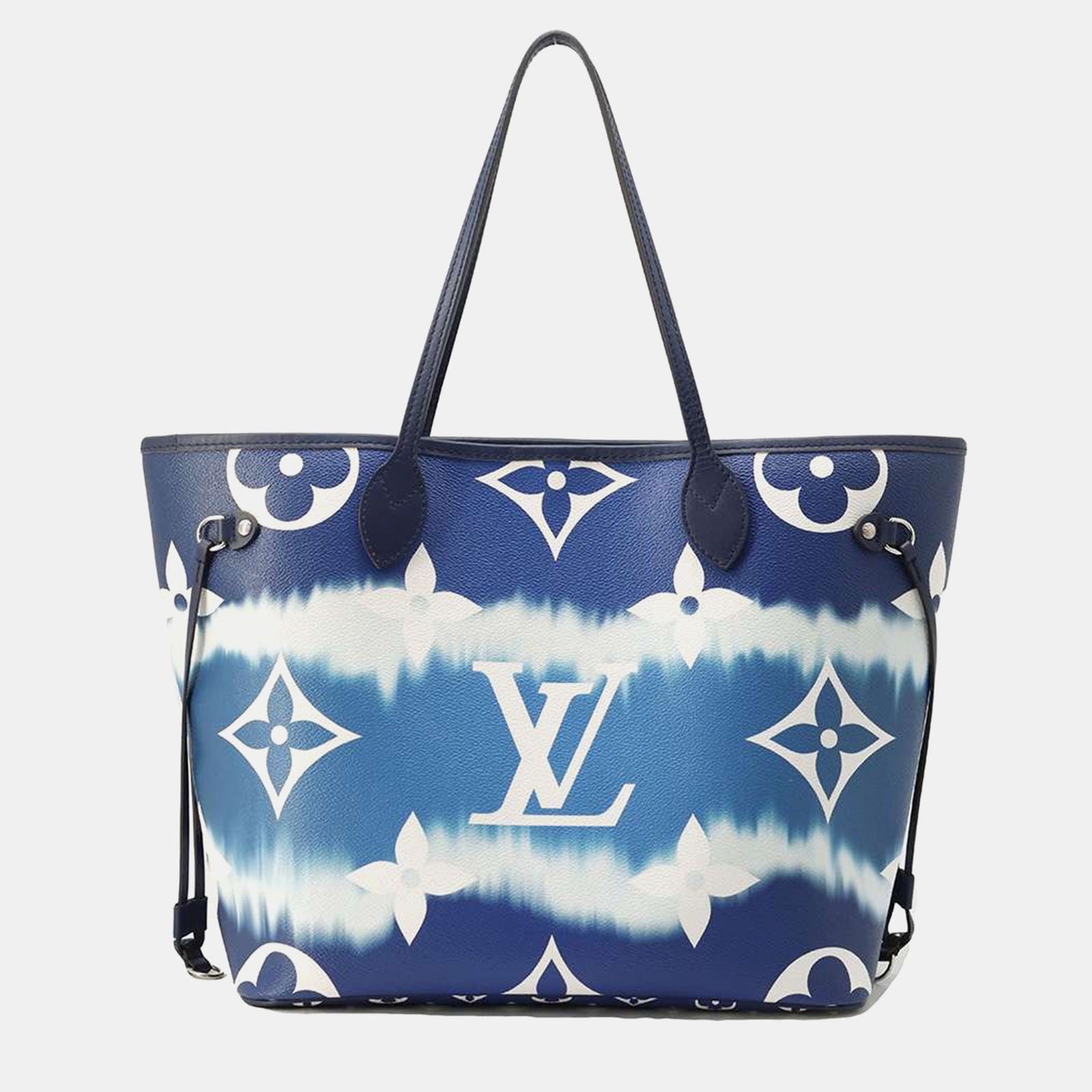 Louis Vuitton Tragetasche „MM Neverfull“ aus beschichtetem Canvas in Blau