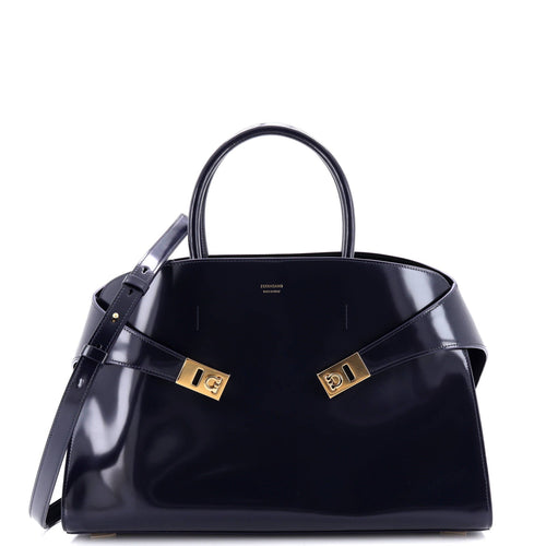 Hug Top Handle Bag Leather Large