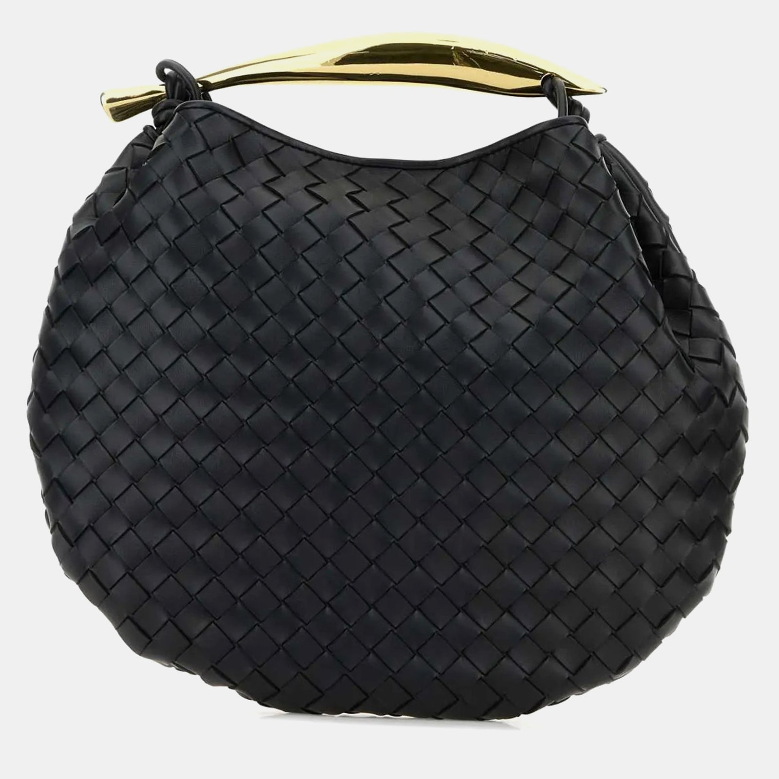 Bottega Veneta Marineblaue Lederhandtasche „Sardine“