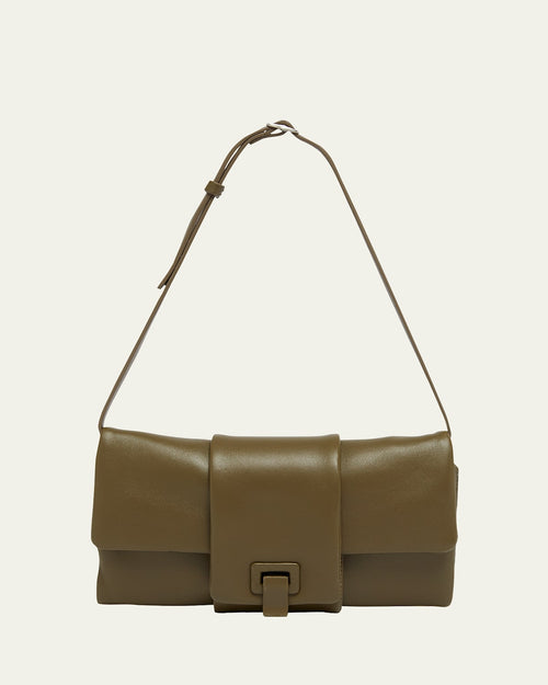 Flip Napa Leather Shoulder Bag