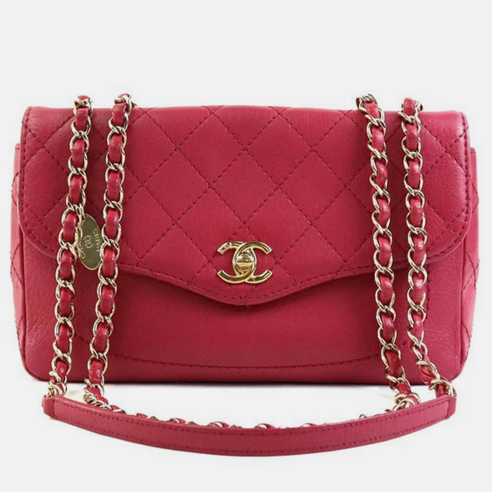 Chanel Matelassé-Tasche aus roségoldfarbenem Leder