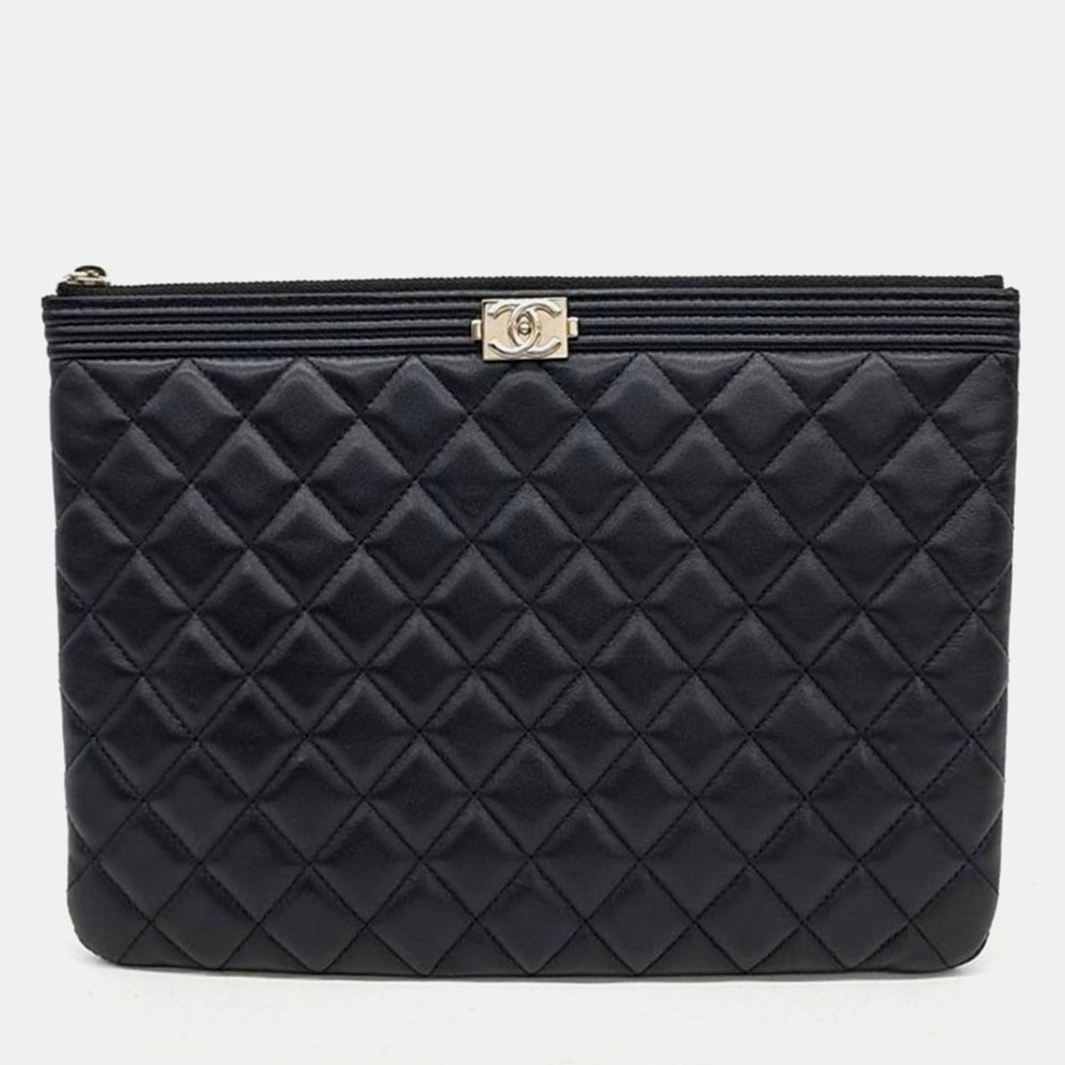 Chanel Lambskin Boy New Medium Clutch