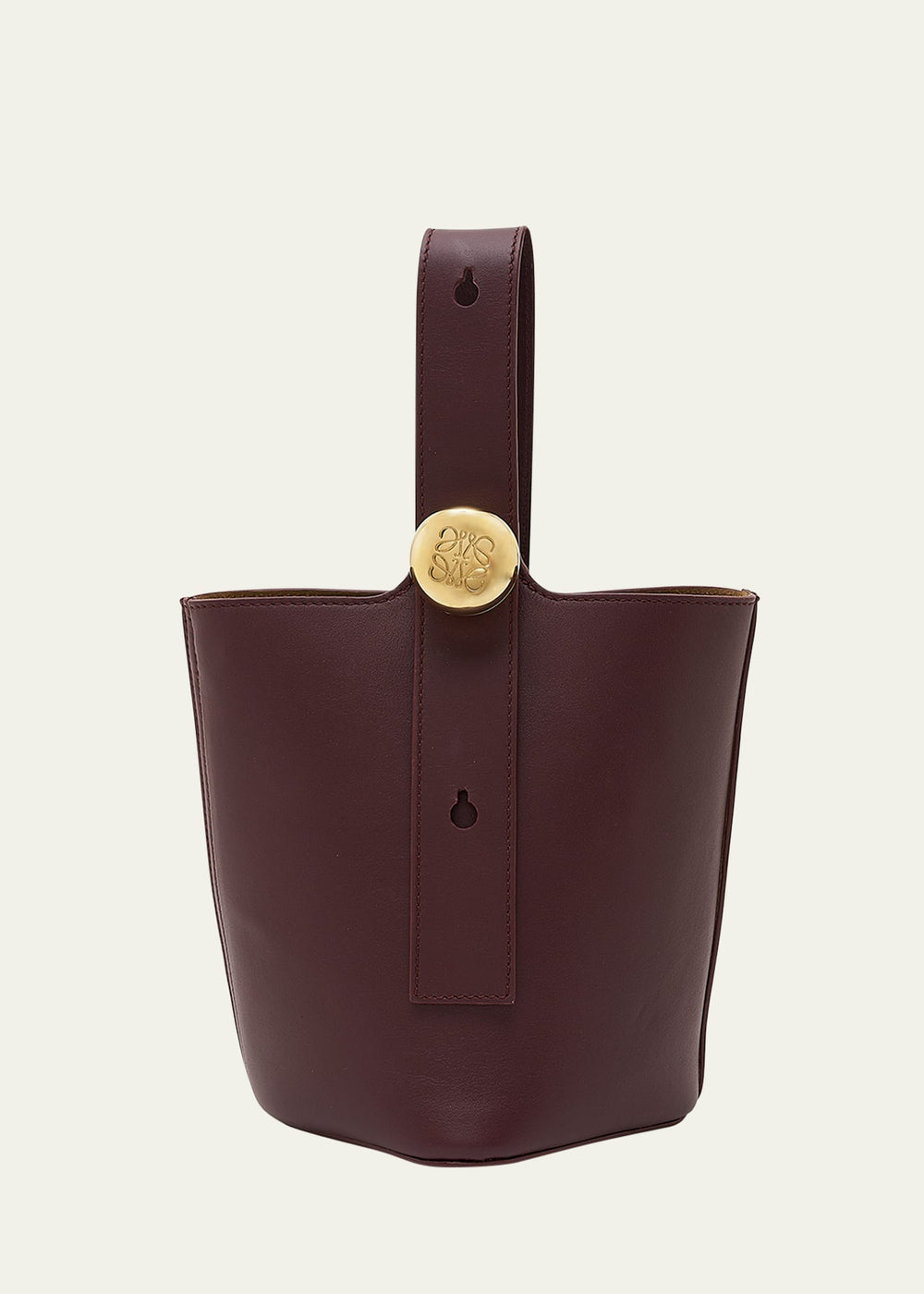 Mini Pebbled Leather Bucket Bag