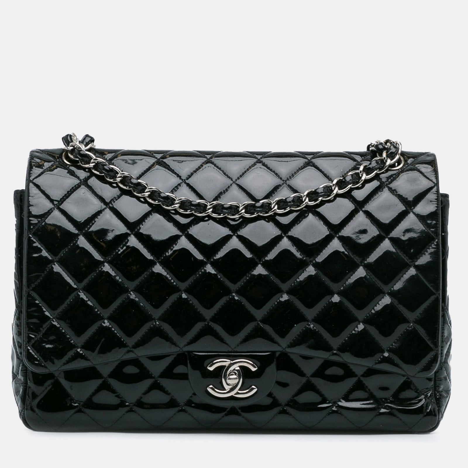 Chanel Maxi Classic Patent Double Rabat