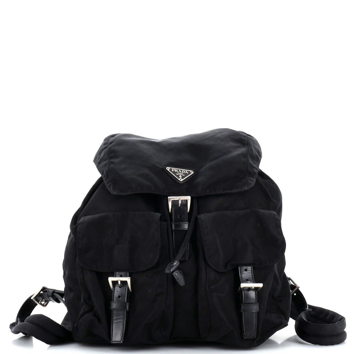 Prada PRADA Double Front Pocket Backpack Tessuto Medium