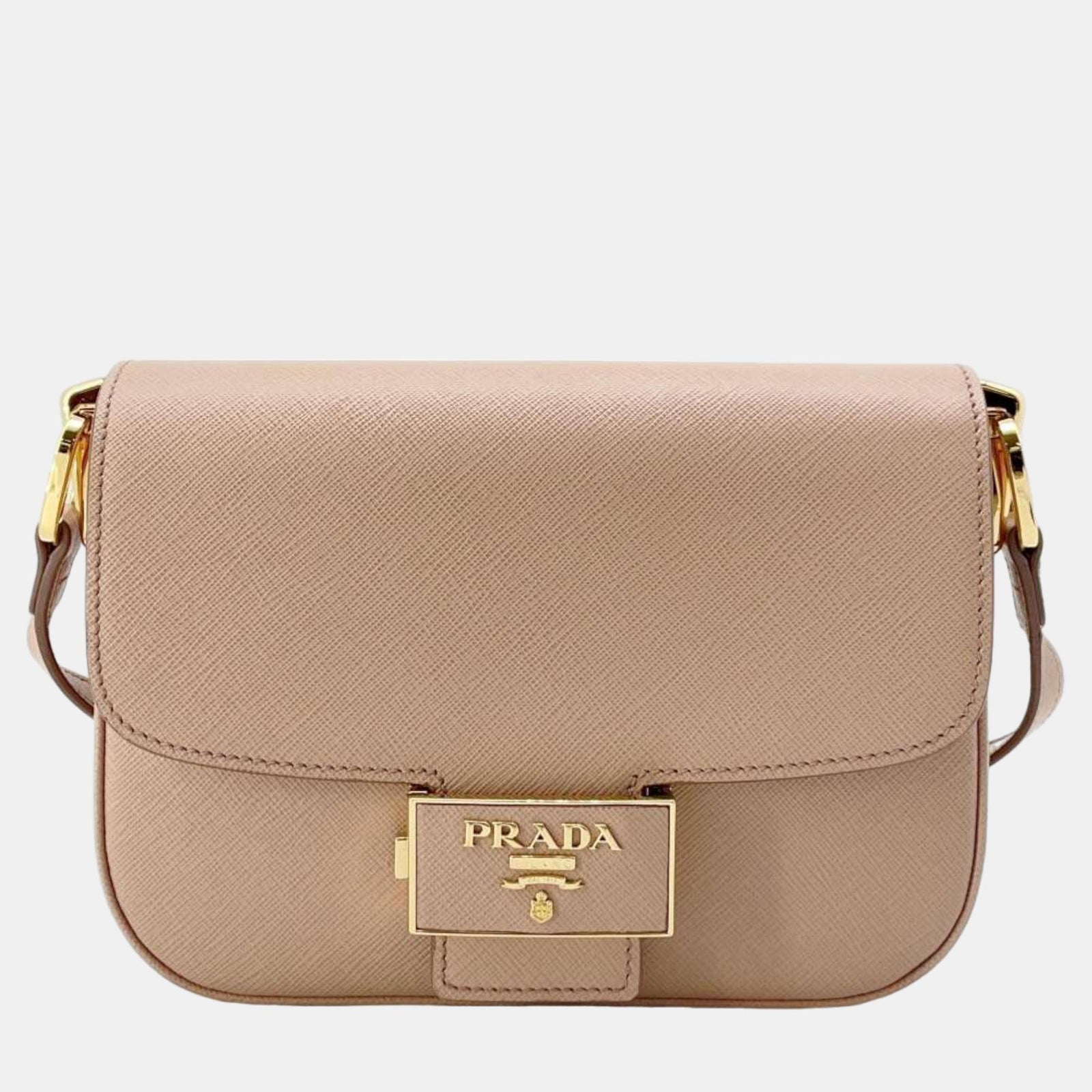 Prada Saffiano Leather Embl&egrave;me Shoulder Bag