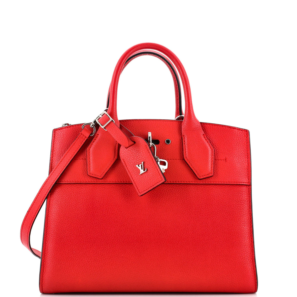 Louis Vuitton City Steamer Handbag Leather PM