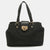 Black Monogram Canvas and Leather Flap Tote