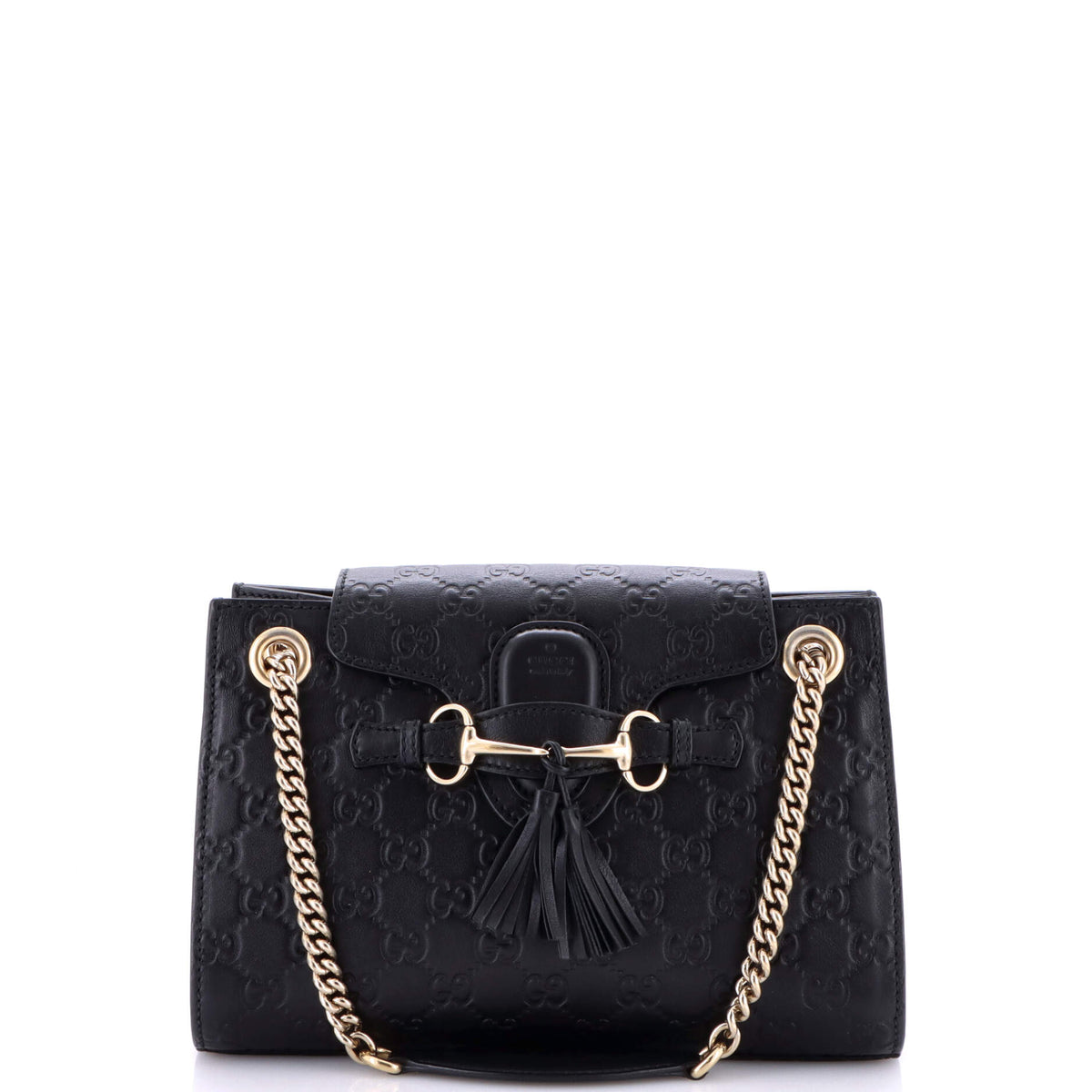 Gucci GUCCI Emily Chain Flap Shoulder Bag Guccissima Leather Small