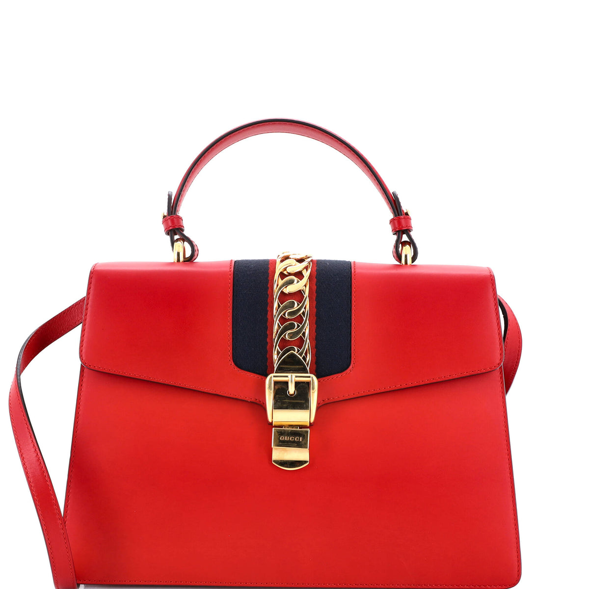 Gucci GUCCI Sylvie Top Handle Bag Leather Medium