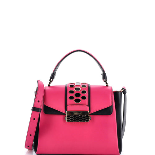 BVLGARI Serpenti Viper Top Handle Bag Leather Small