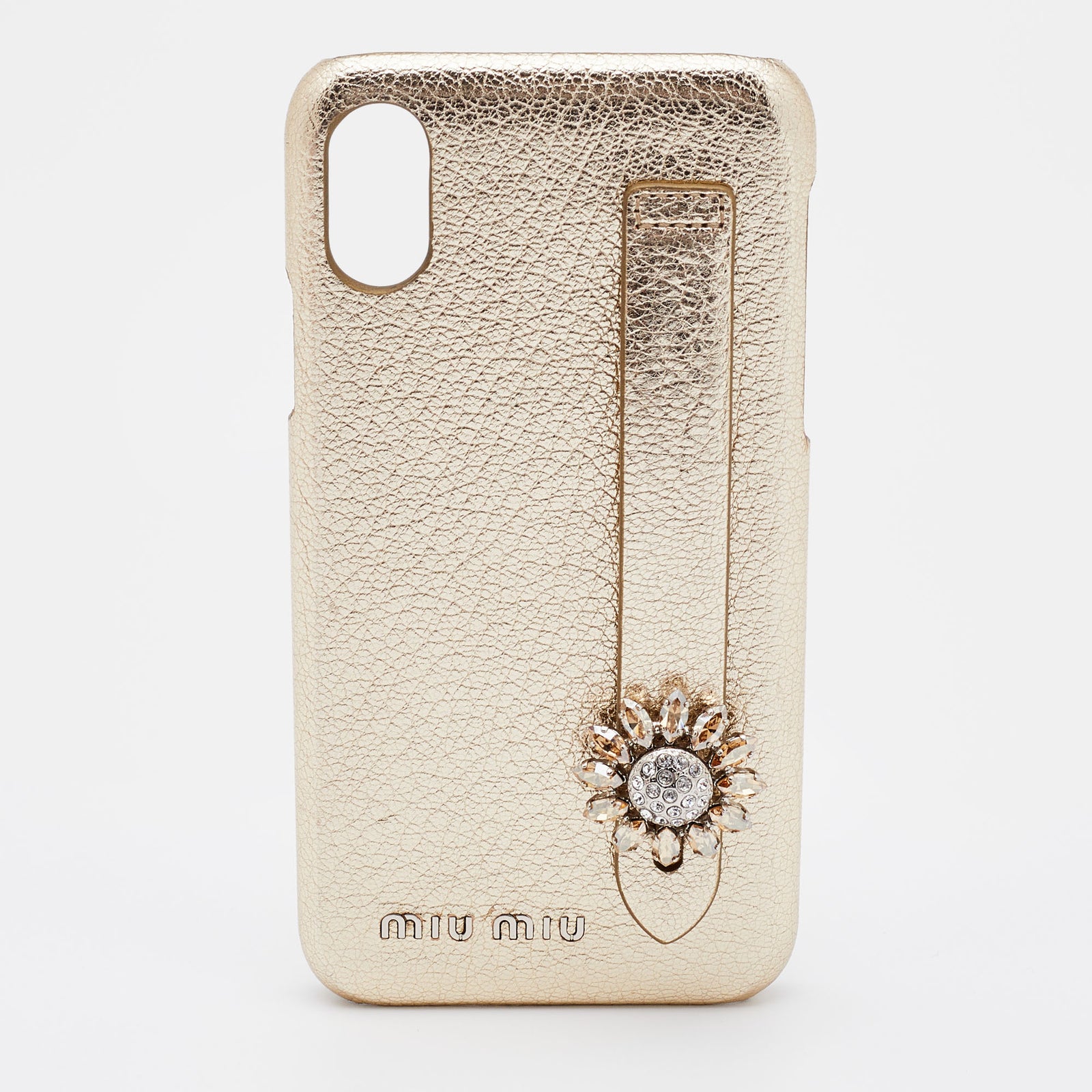 Miu Miu Gold Leather iPhone X / XS Cover