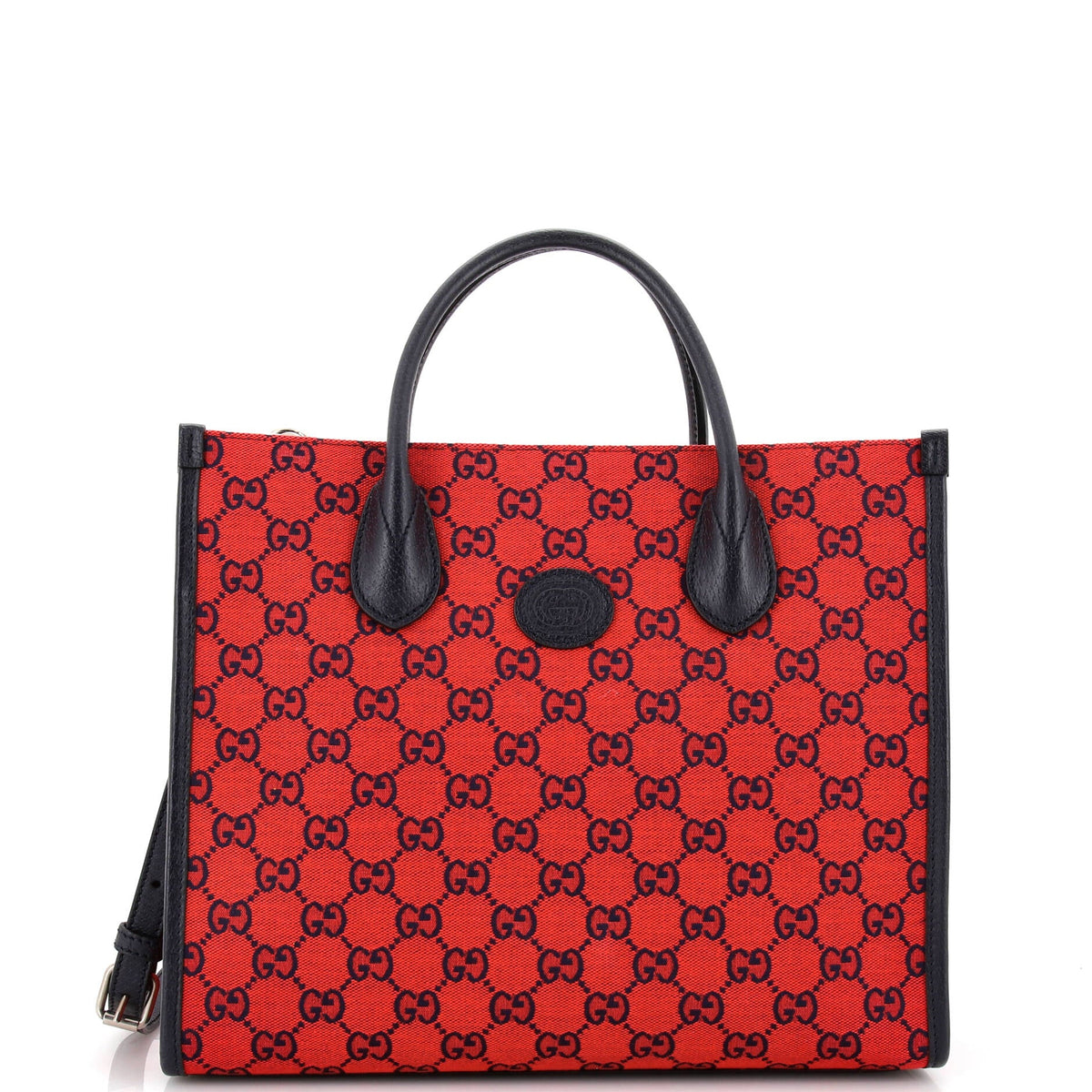 Gucci GUCCI Structured Top Handle Open Tote GG Canvas Small