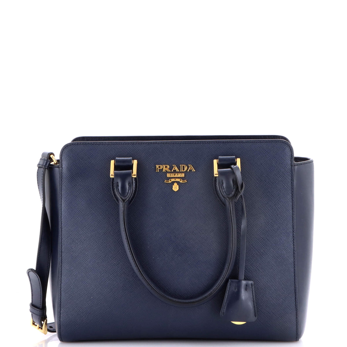 Prada PRADA Convertible Open Tote Saffiano Leather Small