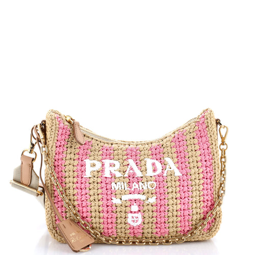 PRADA Re-Edition 2005 Shoulder Bag Raffia Small