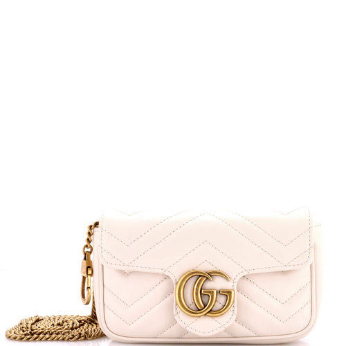 GUCCI GG Marmont Flap Bag Matelasse Leather Super Mini